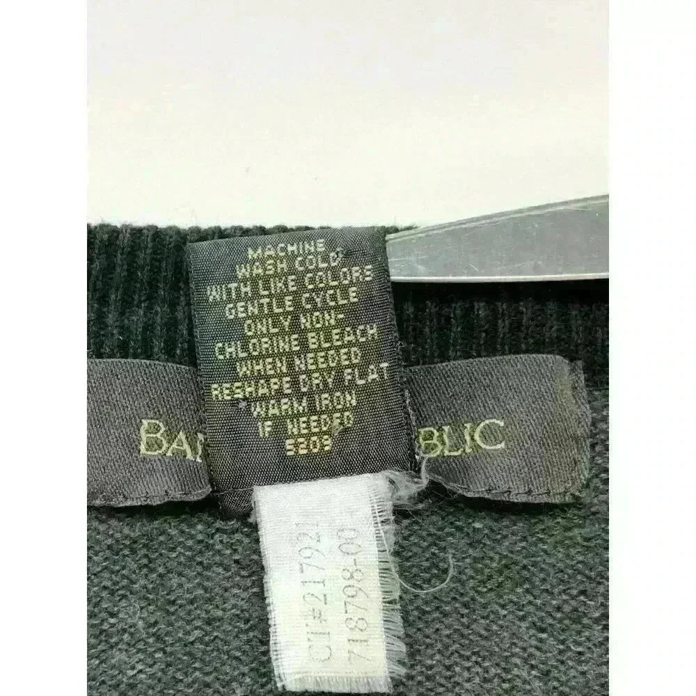 Vtg Banana Republic mens sweater L cotton long sleeve v-neck color block gray